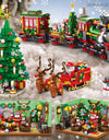 Christmas 24 Day Countdown Calendar Tree Santa Claus Train Model Building Block DIY Bricks Toys for  Adult Gift