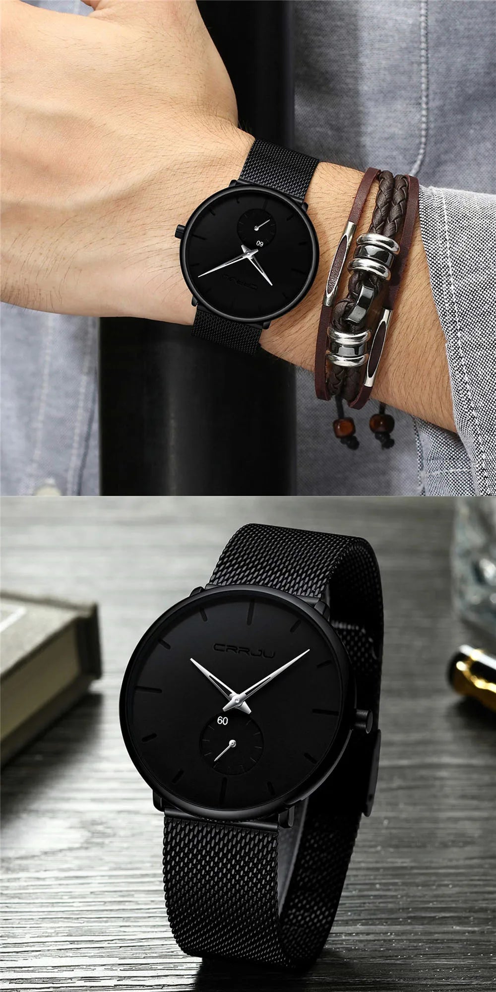 Fashion Mens Watches Top Brand Luxury Quartz Watch Men Casual Slim Mesh Steel Waterproof Sport Watch Relogio Masculino