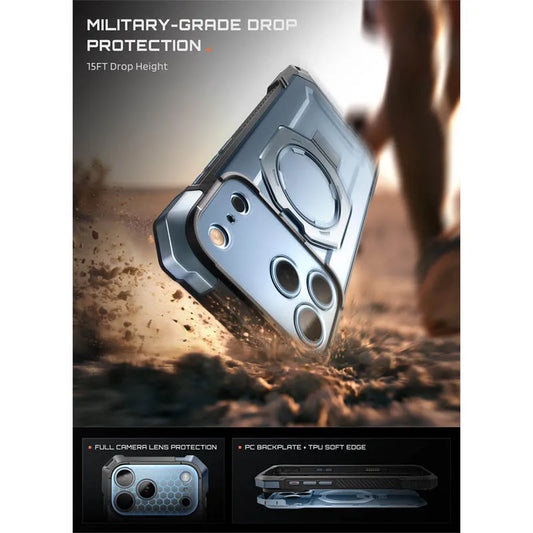 Rugged Magnetic Phone Case with Kickstand and Camera Control Button for iPhone 17 Pro and iPhone 18 Pro