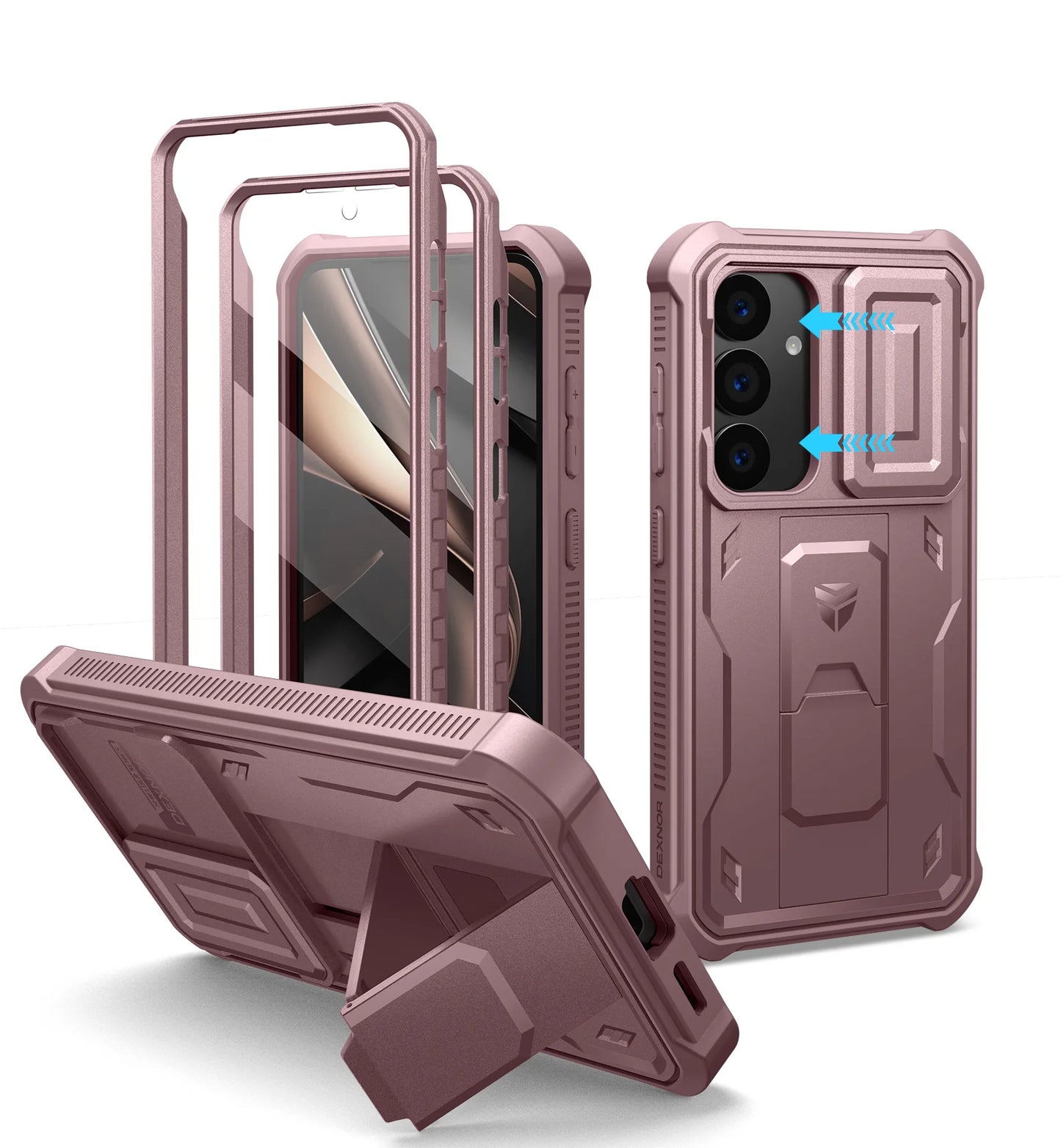for Samsung Galaxy S25 Case holder Heavy-Duty Shockproof Rugged Case with Built-in Slide Camera Cover & Screen Protector