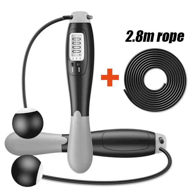 Portable Ropeless Skipping Rope With Ball and 2.8M Spare Rope Smart Electronic Digital Lose Weight Jump Ropes Fitness Equipment