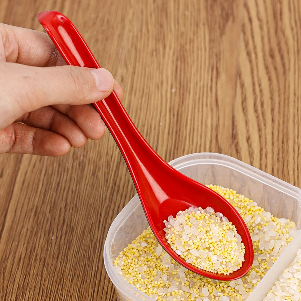 New Melamine Spoon Imitation Porcelain Long Handle Soup Spoons Japanese Dumpling Porridge Rice Scoops Kitchen Tableware Cutlery