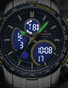 Sport Watch For Men Chronograph Quartz Wristwatch Military Waterproof Steel Band Clock