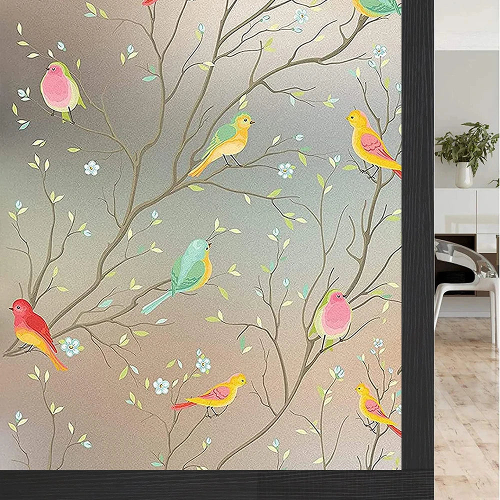 45/60/90Cm Rainbow Window Privacy Film 3D Decorative Vinyl Stained Glass Decals Static Cling Non-Adhesive Window Film Stickers