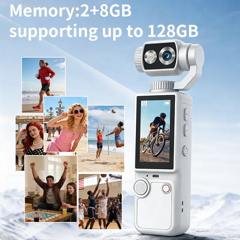 4K HD WiFi Wearable Sports Camera with Touch Screen Night Vision and EIS Stabilization