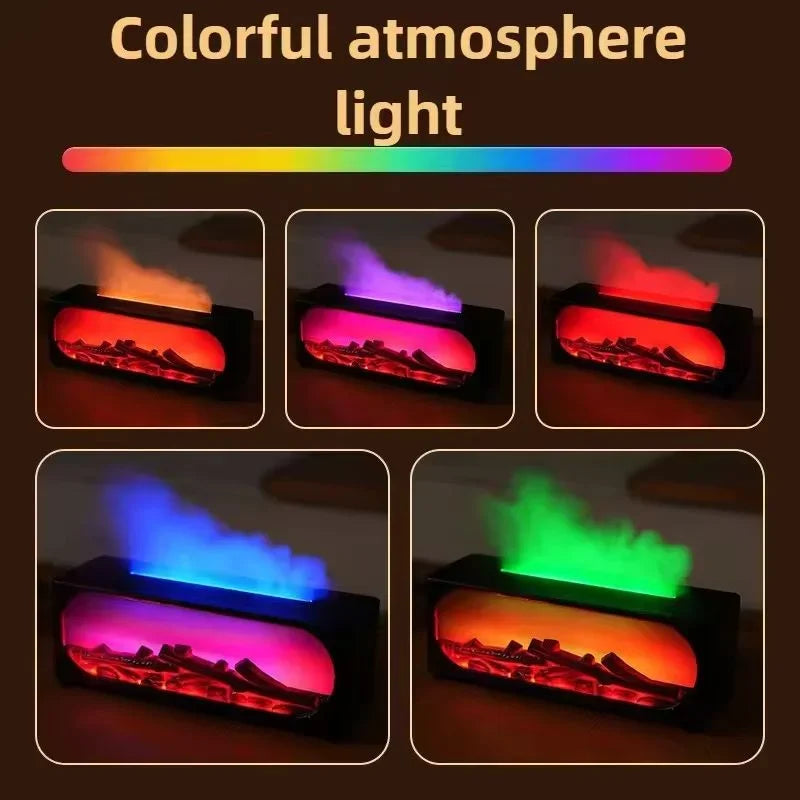 Simulated fireplace charcoal fire humidifier with Bluetooth stereo multifunctional aromatherapy silent fog air humidifier home