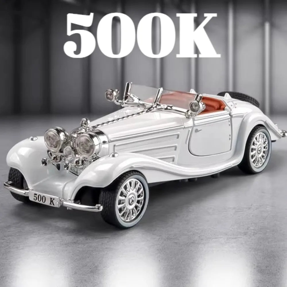 Scale 1:32 500k GLS580 Classic Car Model Toy Doors Opened Alloy Body Rubber Tire Vehicle Sound Light Models Collection Boys Gift