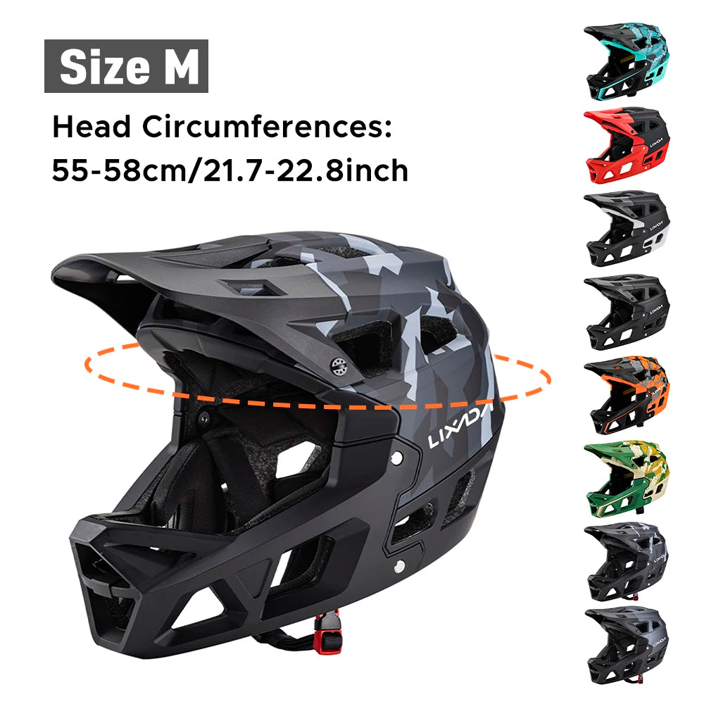 Full Face Mountain Bike Helmet Adult Racing Downhill MTB Helmet for Men/Women Adult Mountain Bike Helmet with Visor Over 31 Vent