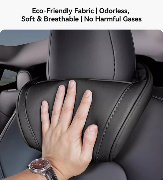 Memory Foam Car Neck Pillow for Tesla Model 3 Y X S PU Leather Headrest Support