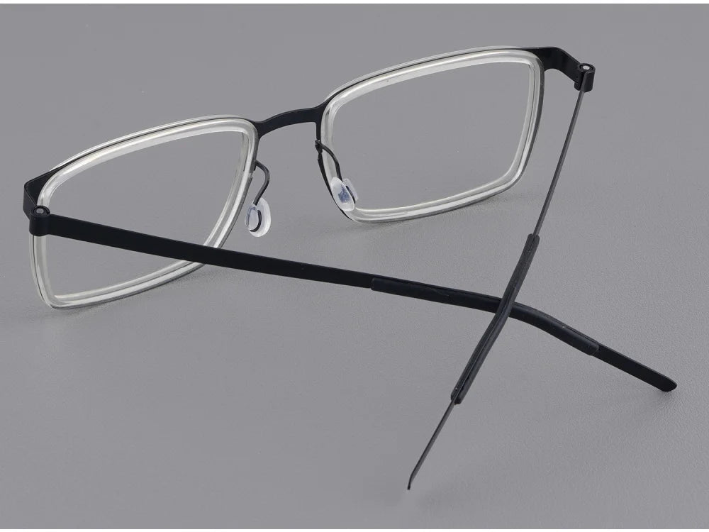 Rectangle Titanium Screwless Business Eyeglasses Frame