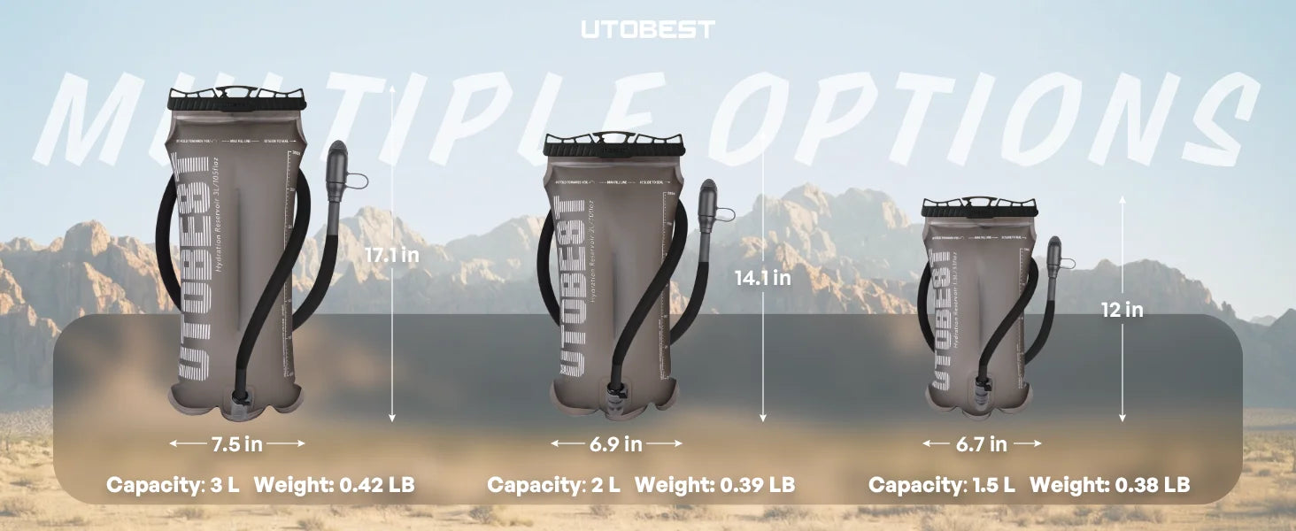 1.5L/2L/3L Water Bladder Hydration Pack Reservoir TPU Water Storage Bag for Camping Cycling Running Hiking