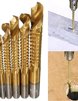 6pc Cobalt Drill Bit Set Spiral Screw Metric Composite Tap Twist Drill Bit Set Multi-function Metal Special Tap Drill Bit