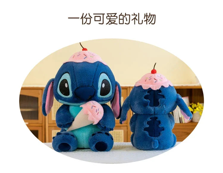 70cm Disney Ice Cream Lilo&Stitch Plush Toys Kawaii Big Size Stitch Stuffed Dolls Soft Pillow Cartoon Anime Kids Birthday Gifts