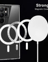 For Magsafe Magnetic Wireless Charging Case For Samsung S24 S23 Ultra S22 Plus S21 S20 FE Hard Transparent Shockproof Cover