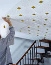 70cm*1m Ceiling Wallpaper 3D Brick Waterproof Wall Stickers Foam Self-Adchive Bedroom TV Background Wall Decoration
