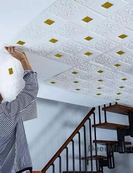 70cm*1m Ceiling Wallpaper 3D Brick Waterproof Wall Stickers Foam Self-Adchive Bedroom TV Background Wall Decoration