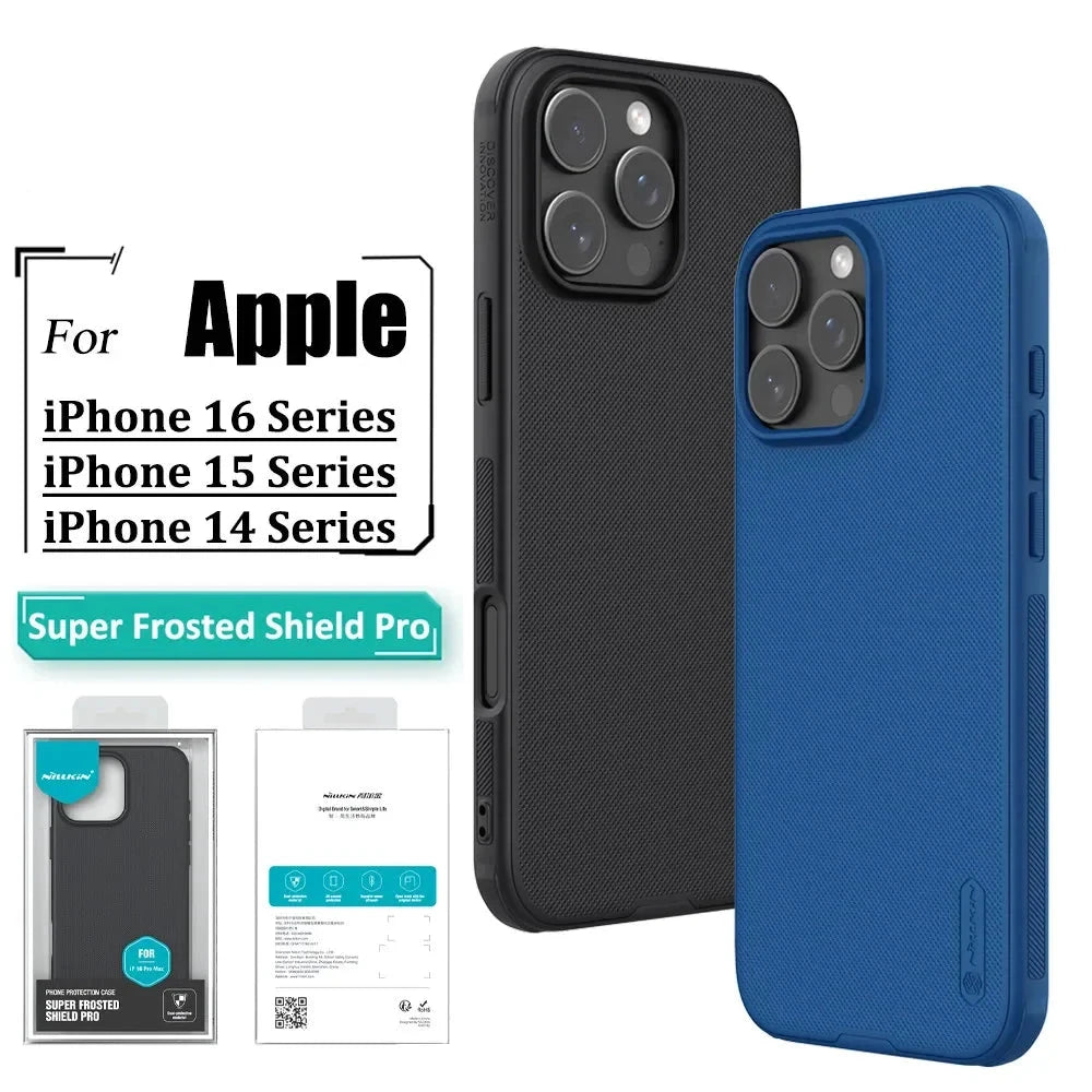 Shield Pro Case For iPhone 16 16 Plus 15 Pro 14 13 Pro Max Case Anti Fingerprint Shockproof Back Cover