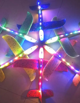 48cm LED DIY Kids Toys Hand Throw Flying Glider Planes Foam Aeroplan Model Party Bag Fillers Flying Glider Plane Toys Kids Game