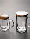Creative Glass Tea Infuser Cup With Filter Transparent Flower Teacup  Handle Bamboo Lid Heat-resistant Fruit Tea Mug Drinkware