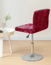 1PC Shiny Velvet Short Bar Chair Covers Stretch Back Bar Stool Covers Small Size Dining Barstool Slipcovers Party Banquet Decor