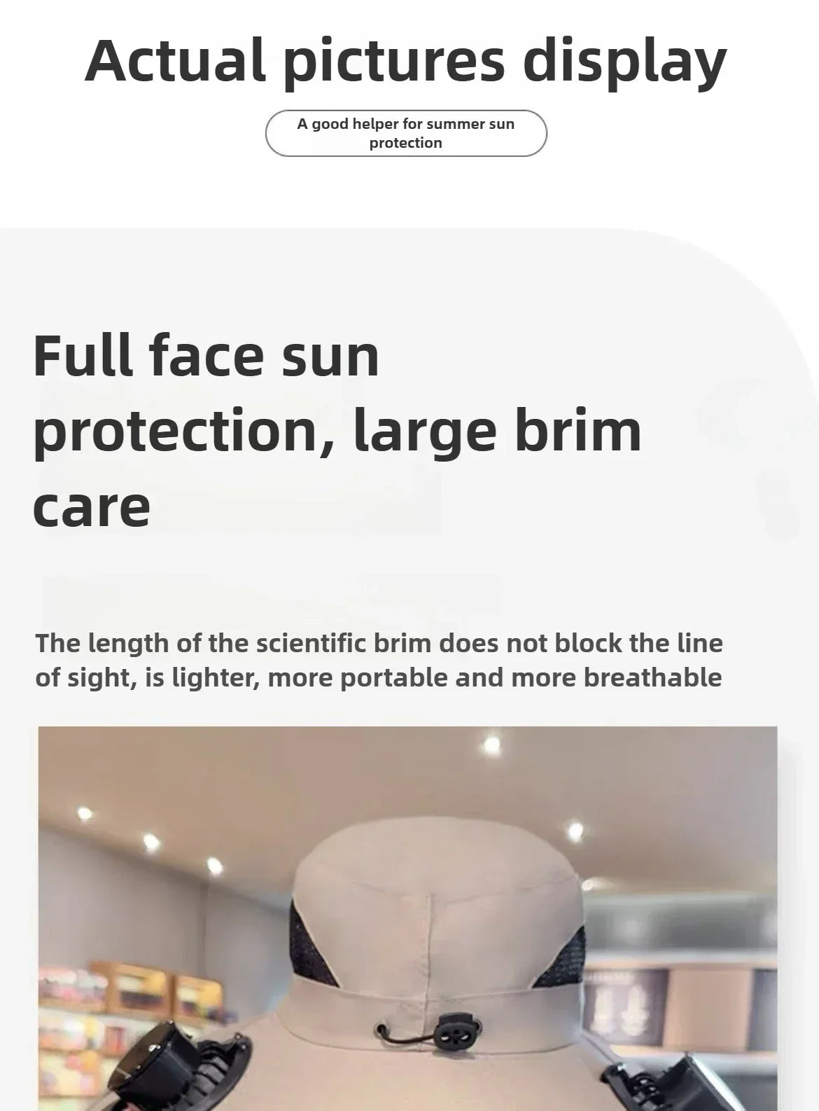 Wide Brim Solar Fan Hat With Dual Fans