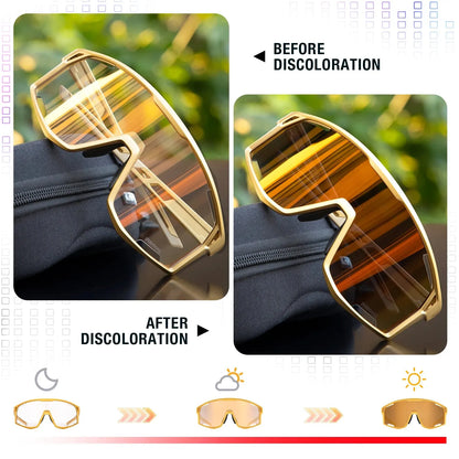 Color Photochromic Cycling Glasses Men MTB Cycling Sunglasses Outdoor Sports Goggles UV400 Bicycle Glasses