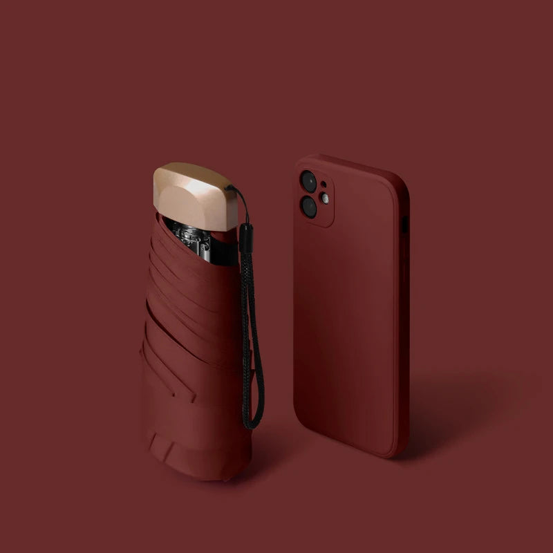 Outdoor Mini Sun Umbrella UV Protection Ultralight Folding Five-fold Umbrella Sunshade Umbrella