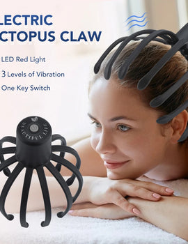 Electric Head Massager with Three Gears 12 TPE Massage Claws Head Massage Device USB Rechargeable