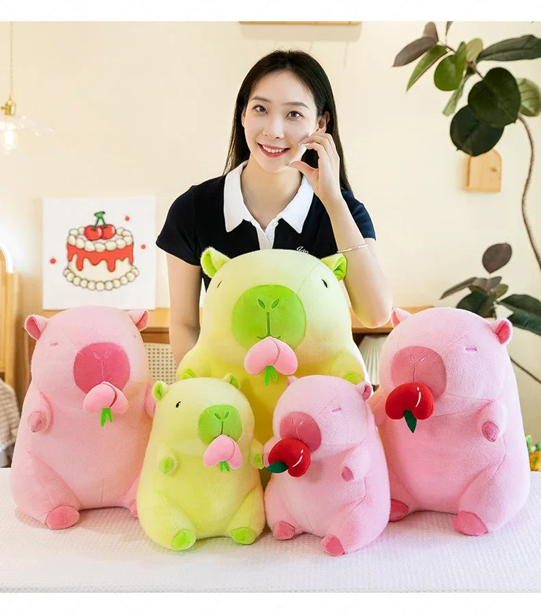 30/40/50cm Kawaii Capybara Plush Toys Fruit Series Big Size Capybara Stuffed Doll Anime Soft Pillow Cute Dolls Kid Birthday Gift
