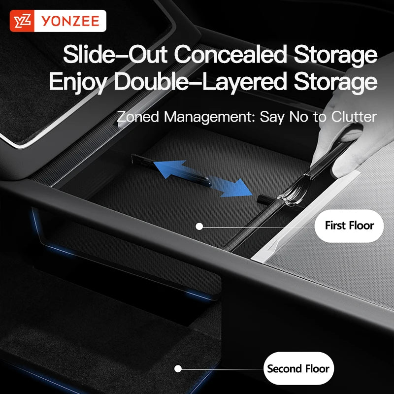 Center Console Storage Organizer Set for Tesla Model 3 Y YL Juniper Highland 2024 2026