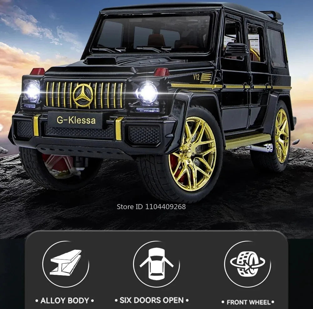 1:24 G63 GLE350 Toy Car Model Alloy Diecast Pull Back Doors Opened Sound Light Models Vehicle Toys for Boys Birthday Gifts