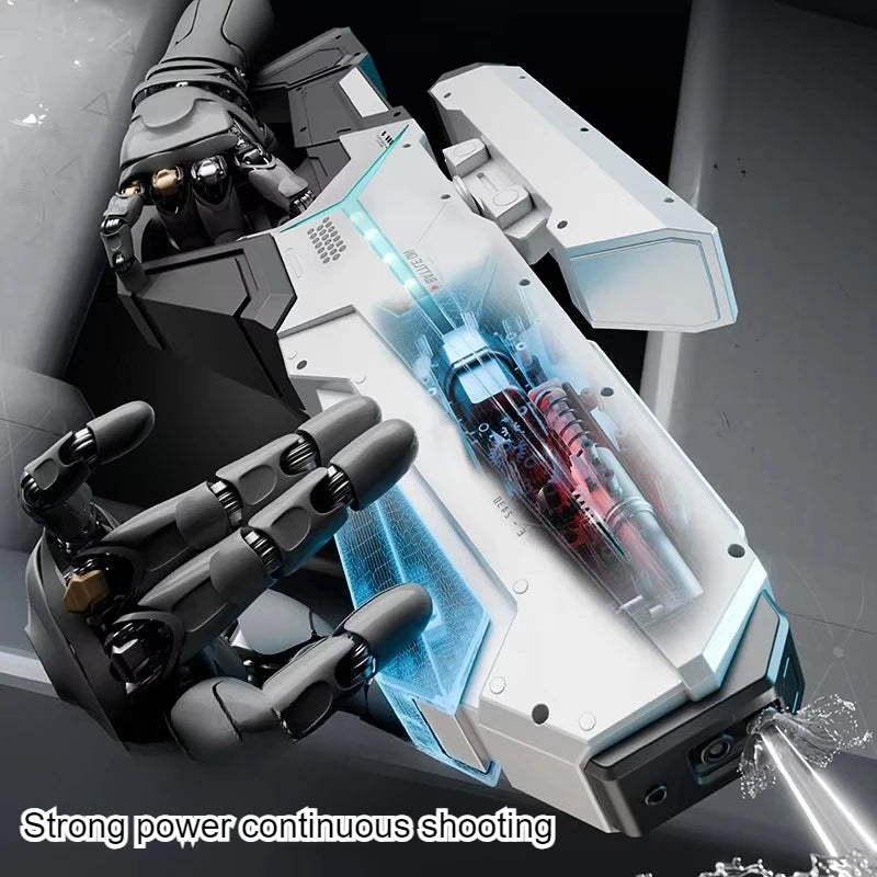 Upgrade Electric LED Water Gun with Automatic Water Absorption – Rechargeable Continuous Shooting Water Blaster