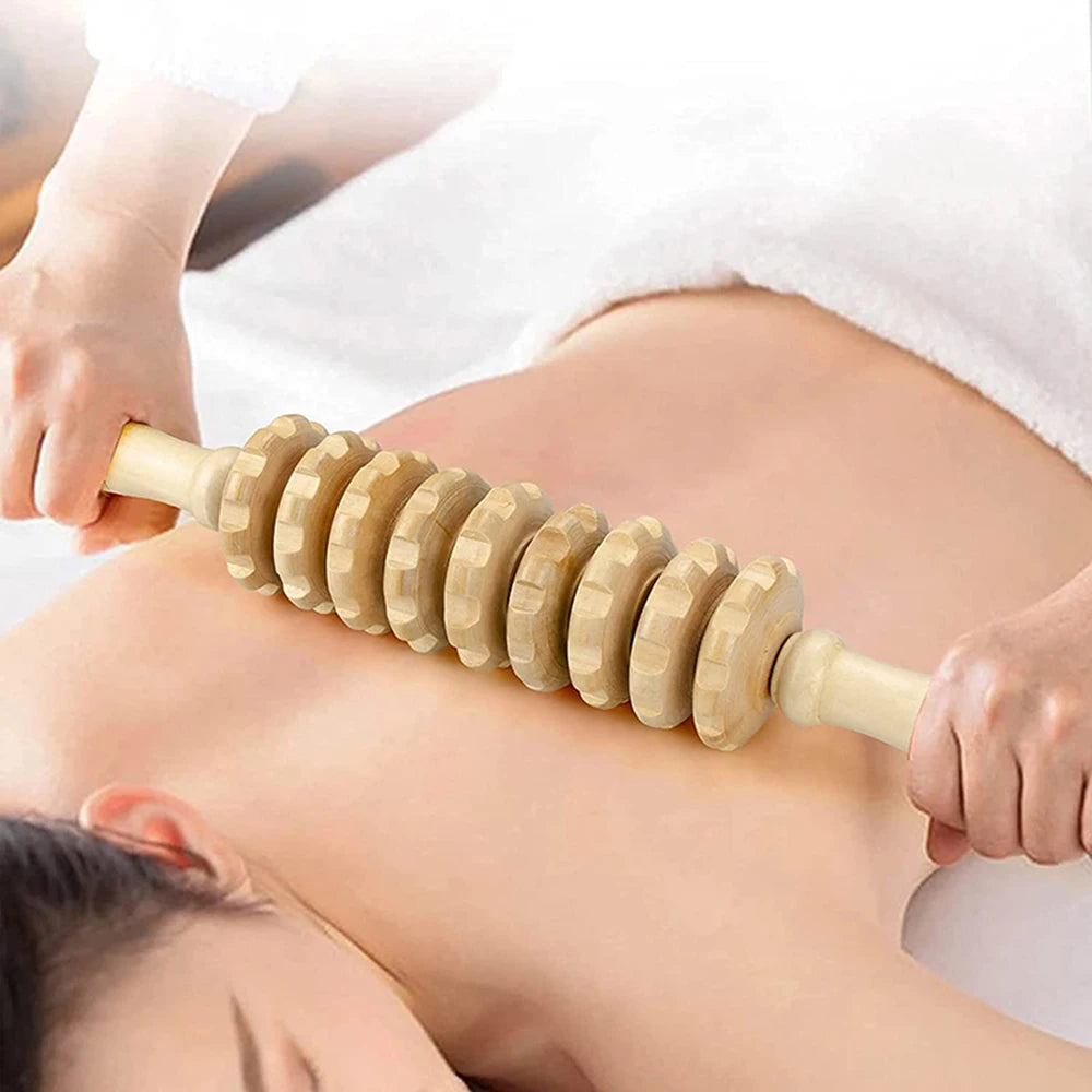 4 In 1 Wooden Therapy Massage Tools Anti Cellulite Massager Muscle Pain Relief Wooden Kit for Body Shaping & Sculpting
