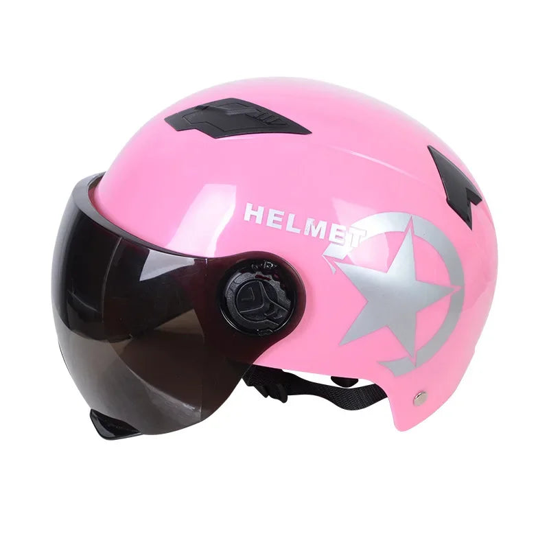 Cyclist Helmet Bicycle Helmet  Anti-UV Helmet Electric Motor Car Scooter Bike Open Face Half Helmet for Men Women