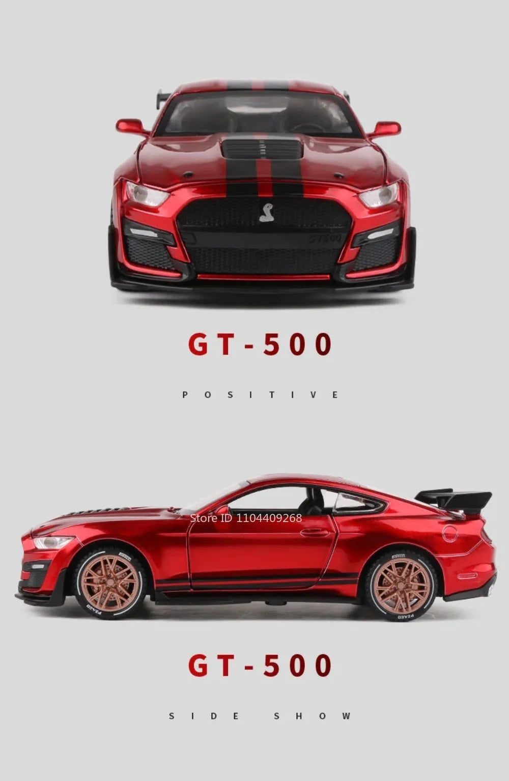 Scale 1:32 Mustang Shelby GT500 F-150 Toy Car Model Alloy Diecast Sound Light Pull Back Vehicle Models Birthday Gifts