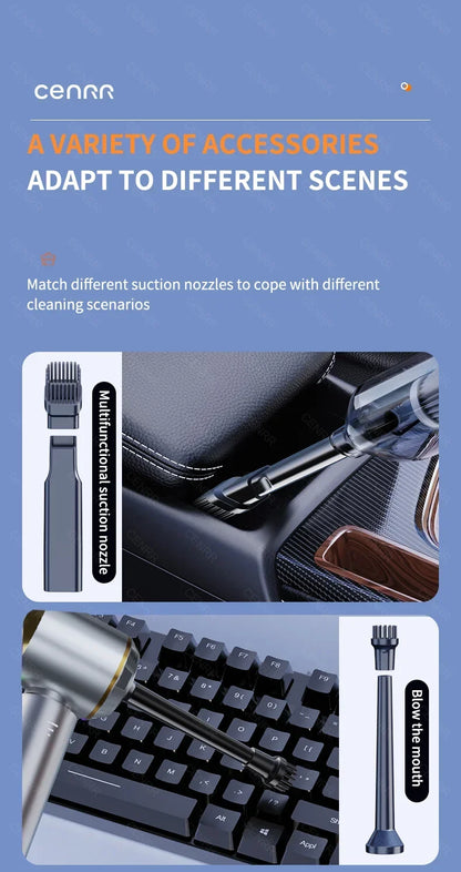 Car Vacuum Cleaner 360000PA Powerful Cordless Wireless Car Cleaner Mini HandHeld Portable Vacuum Cleaner Home Appliance