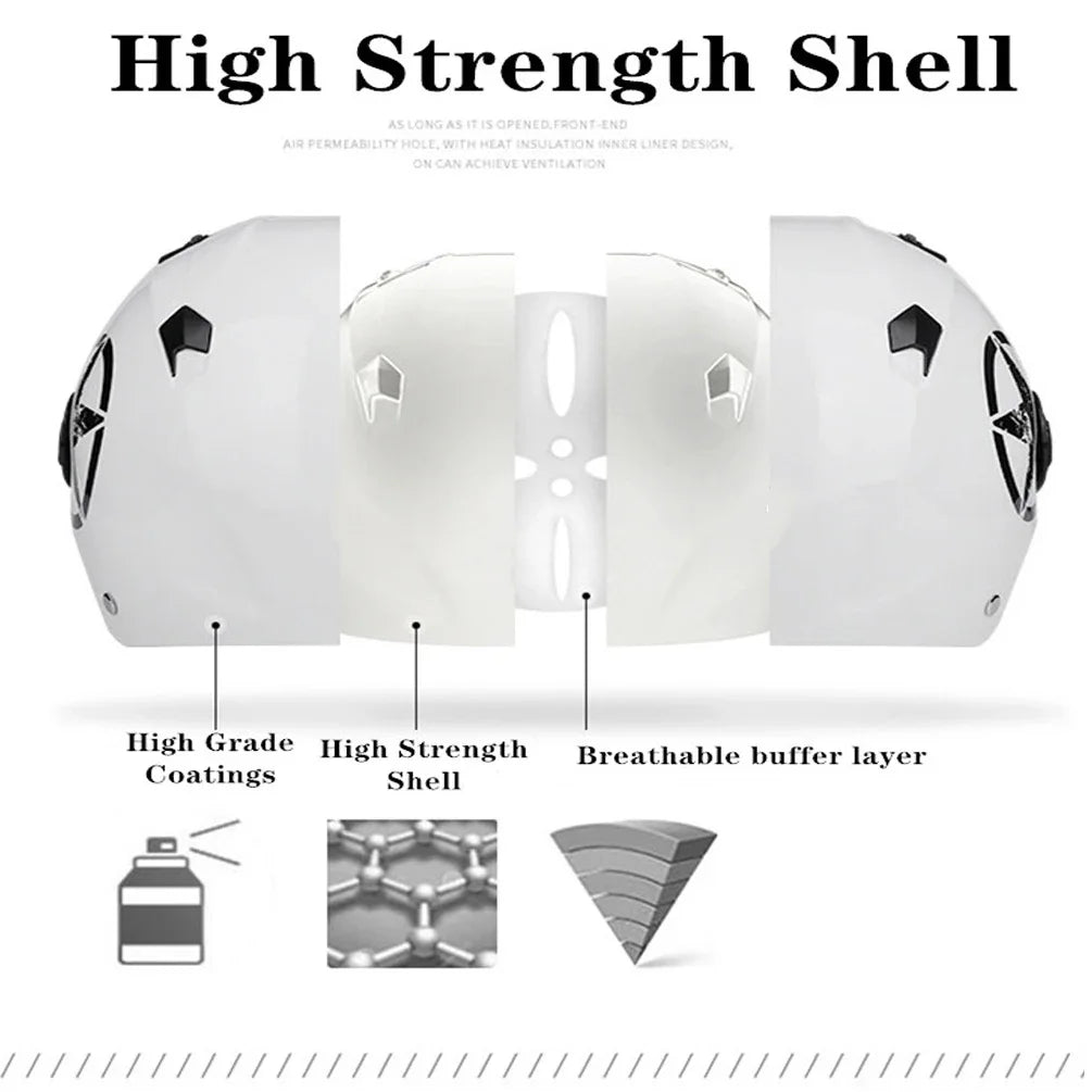 Cyclist Helmet Bicycle Helmet  Anti-UV Helmet Electric Motor Car Scooter Bike Open Face Half Helmet for Men Women