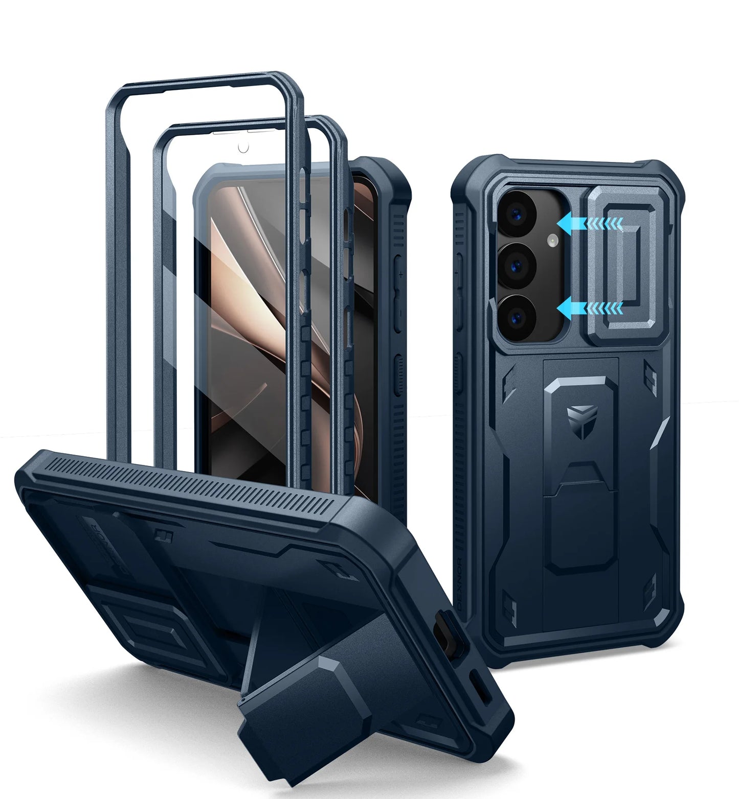 for Samsung Galaxy S25 Case holder Heavy-Duty Shockproof Rugged Case with Built-in Slide Camera Cover & Screen Protector