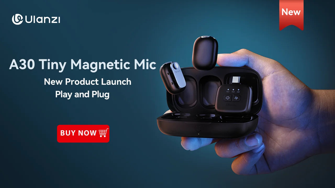 Wireless Lavalier Microphone Dual Mic Plug & Play for iPhone Android Live Recording