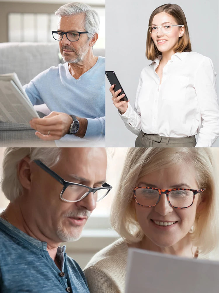 Reading Glasses Big Head Men Rectangle Oversized Readers Eyeglasses Women Spring Hinge Clear Vision with Diopters +1.0~+4.0