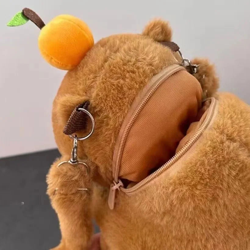 Kawaii Capybara Plush Backpack Soft Shoulder Bag