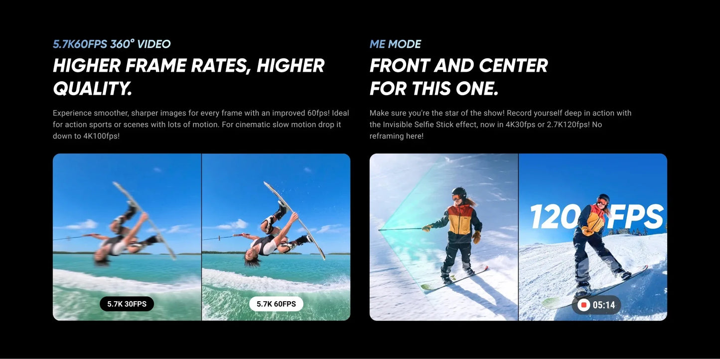 Insta360 X4 8K Waterproof 360 Action Camera with AI Stabilization and Removable Lens Guards
