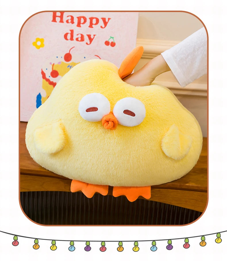 Cute Yellow Chicken Plush Toy Soft Cartoon Pillow