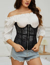 Women Lace Corset Belt Waist Corset Top Mesh Open Cup Lace Up Boned Bustier Underbust Corset Black Slimming Belt for Girl