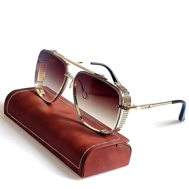 Vintage Steampunk Square Sunglasses With UV400 Protection