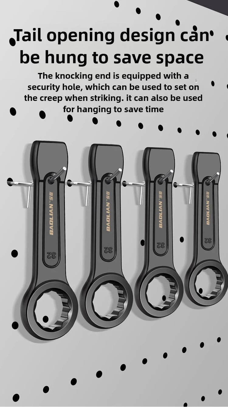 Heavy-duty  Box End Wrench, Single-head Opening Straight Handle Box End Wrench, for Auto Repair 24/30/32/36/41/46/50 Wrench Tool