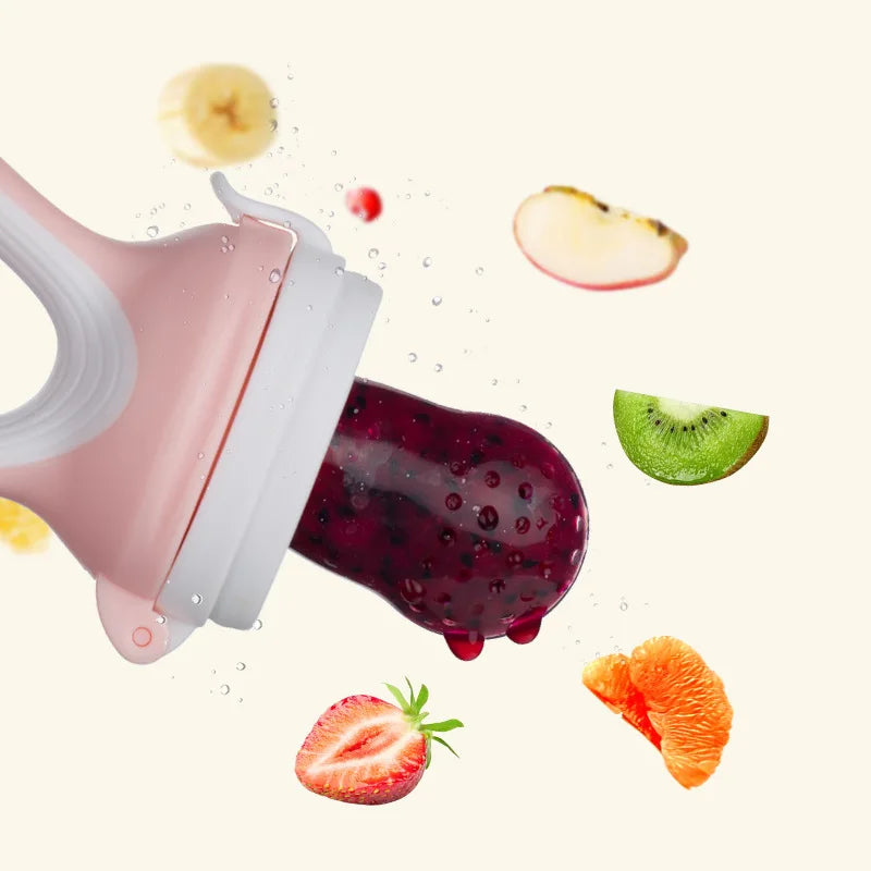 Silicone  Fruit Feeder with Cover  Nipple Fresh Food Vegetable Supplement Soother Nibbler Feeding Teething Pacifier