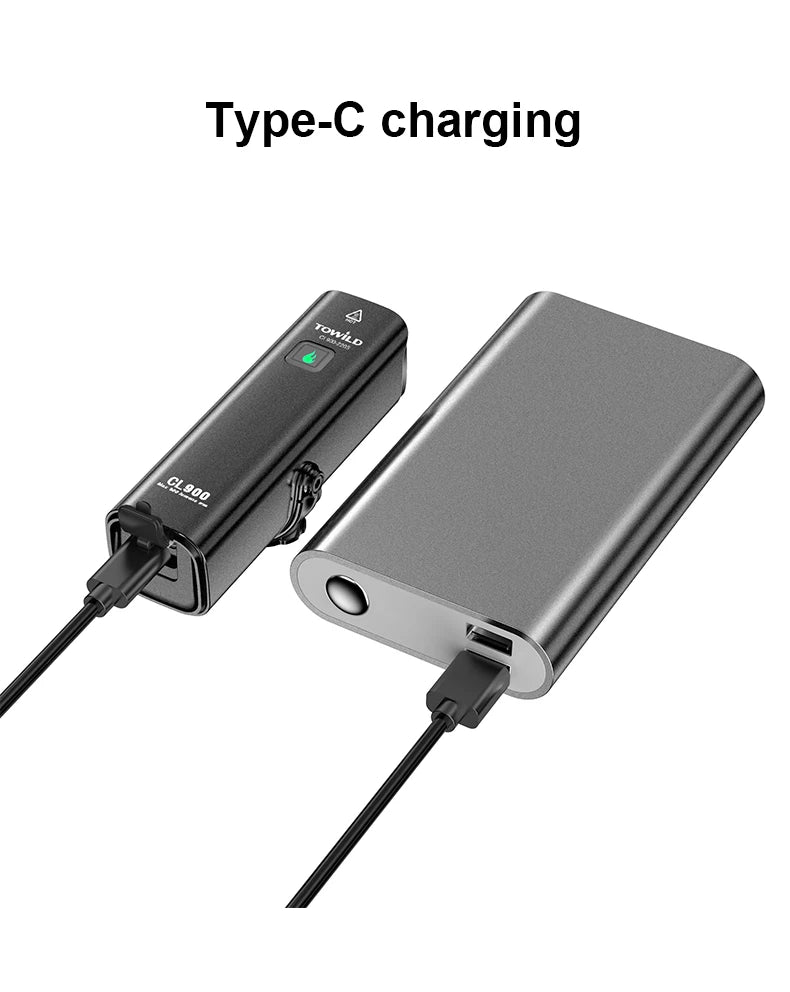 CL900 Bike Front Light 900 Lumens TYPE-C Rechargeable Bicycle Light IPX6 Cycling Headlight LED Flashlight MTB Bike Lamp