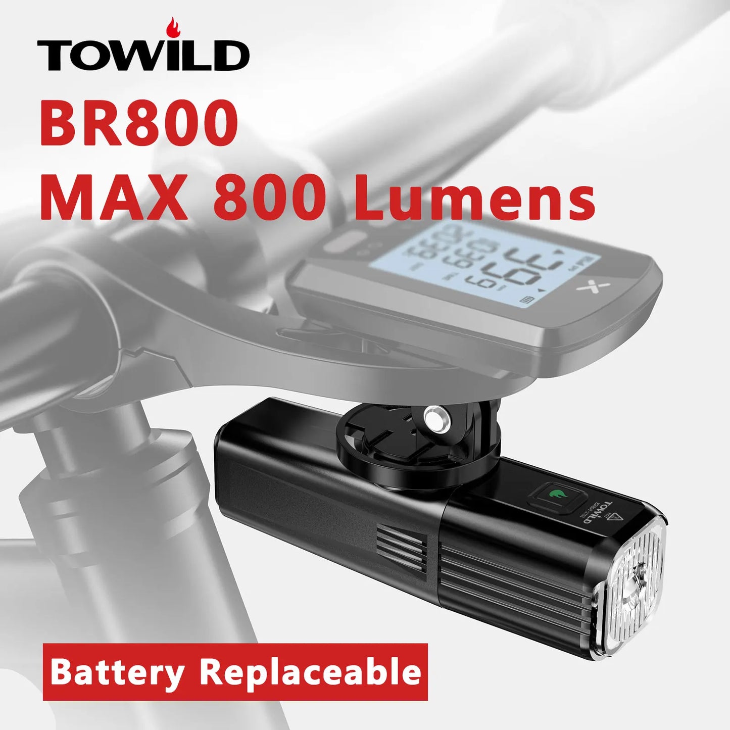 BR800 Bike Light with Tail Light USB Rechargeable LED MTB Front Lamp Headlight Aluminum Flashlight Bicycle Light