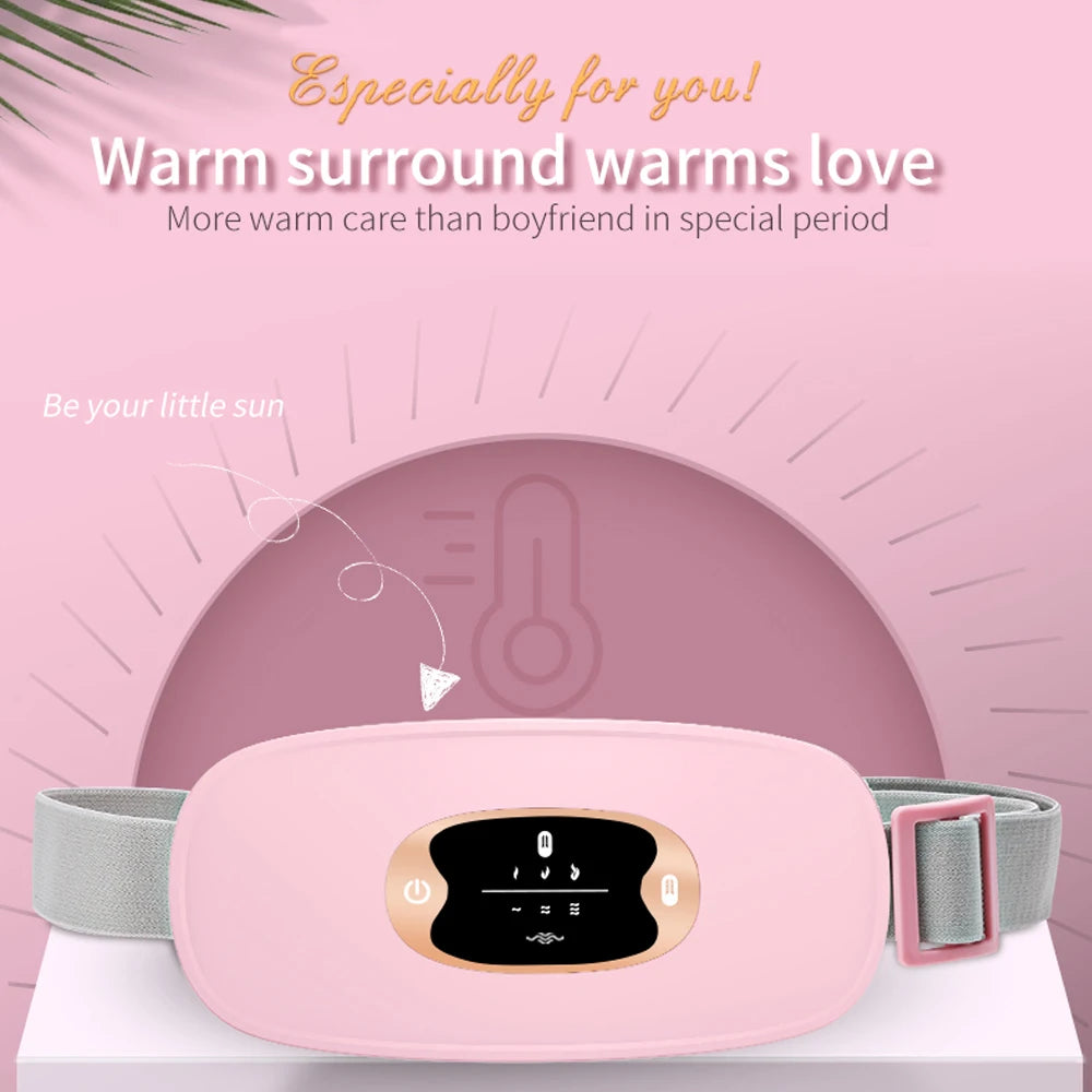 Warm Uterine Belt Girls and Ladies' Three-speed Hot Compress Massager Abdomen Waist Relieve Menstrual Pain USB Charging